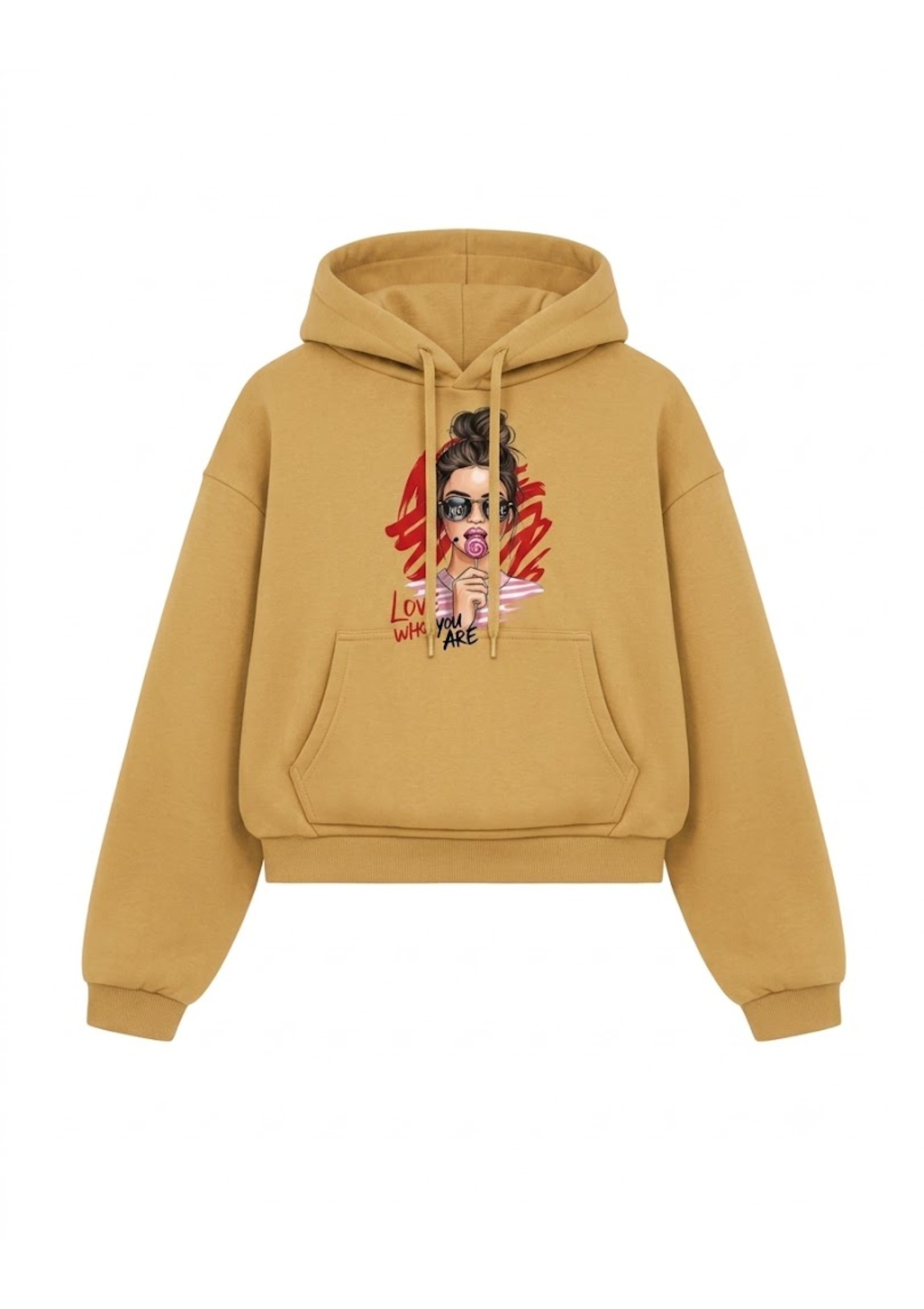 Love Who You Are Girl Graphic Printed Hoodie for Women | 350 GSM | Premium Comfort | Casual Streetwear