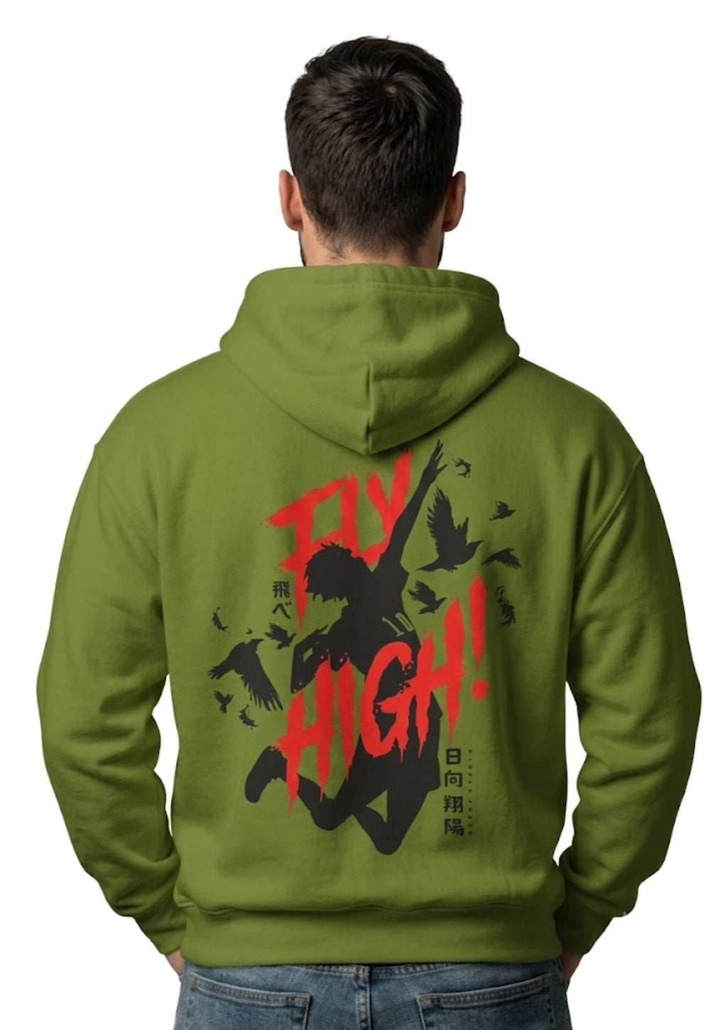 Fly High Anime Graphic Printed Hoodie for Men | 350 GSM | Premium Comfort | Casual Streetwear