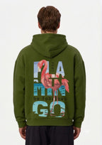 Flamingo Nature Graphic Printed Hoodie for Men | 350 GSM | Premium Comfort | Casual Streetwear
