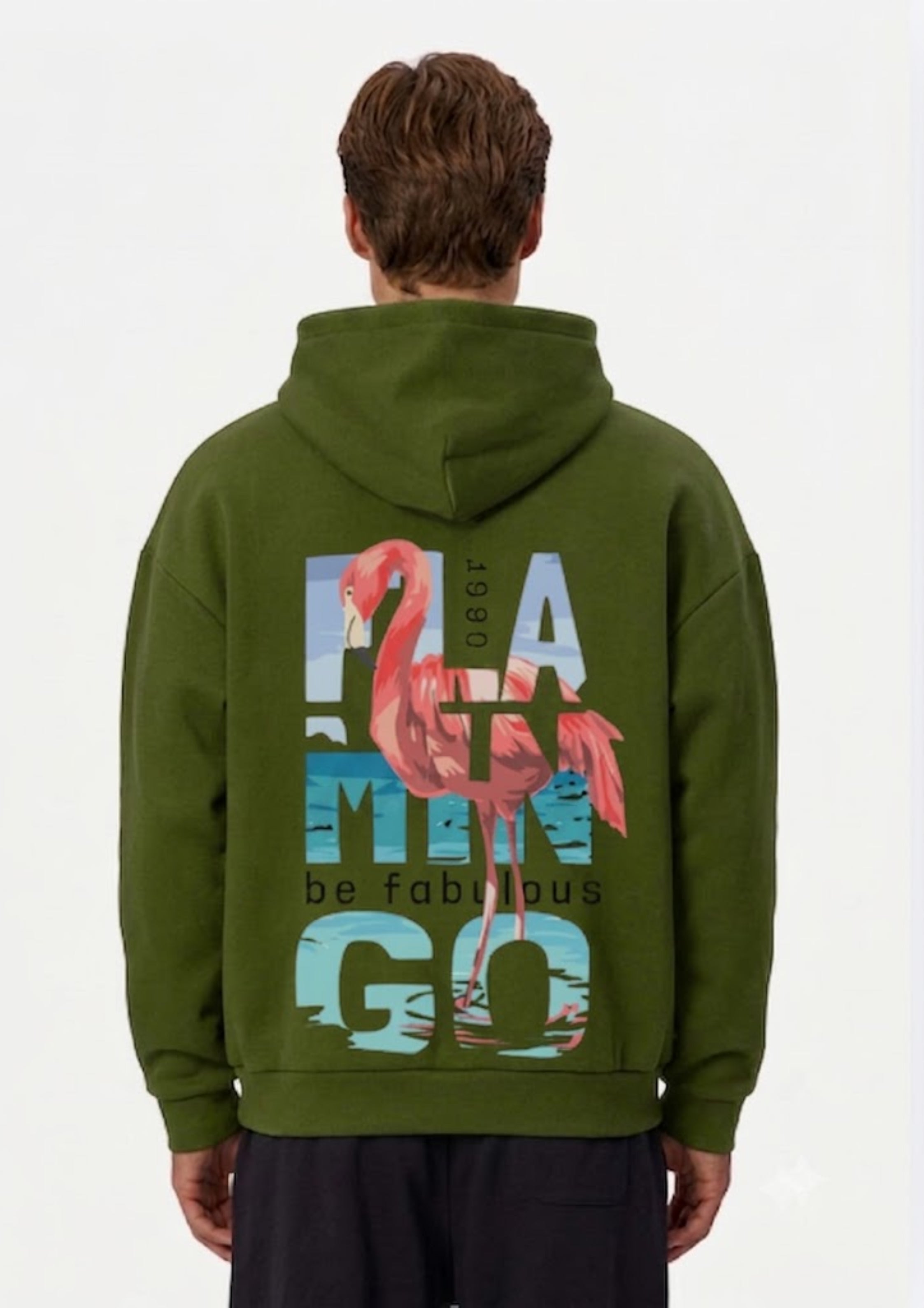 Flamingo Nature Graphic Printed Hoodie for Men | 350 GSM | Premium Comfort | Casual Streetwear