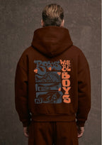 Boys Will Be Boys Back Print Hoodie for Men | 350 GSM | Automotive Graphic Hoodie | Premium Casual Wear