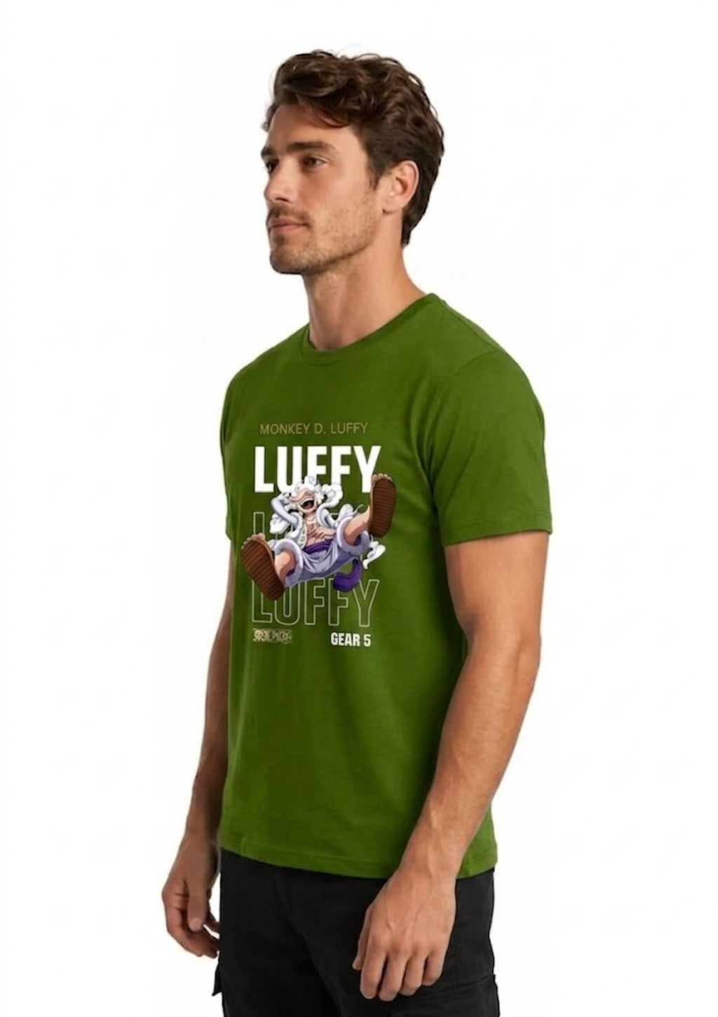 Monkey D. Luffy Anime Printed Regular Fit T-Shirt | 100% Cotton | 180 GSM