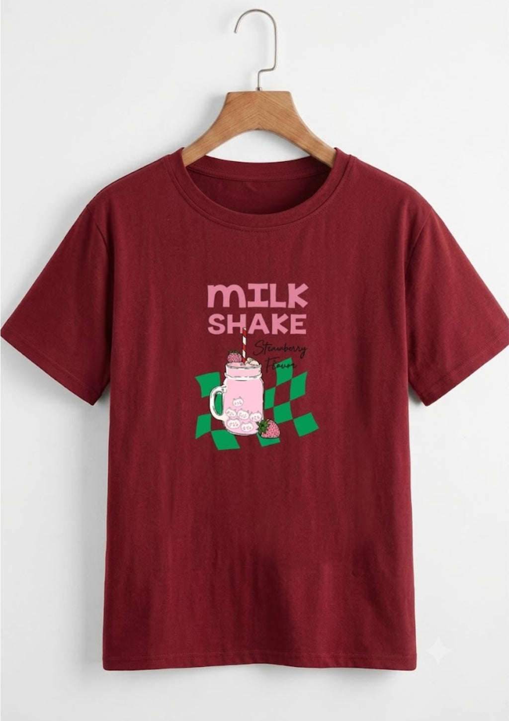 Milk Shake Graphic Printed T-Shirt for Women | 100% Cotton | Casual Everyday Wear