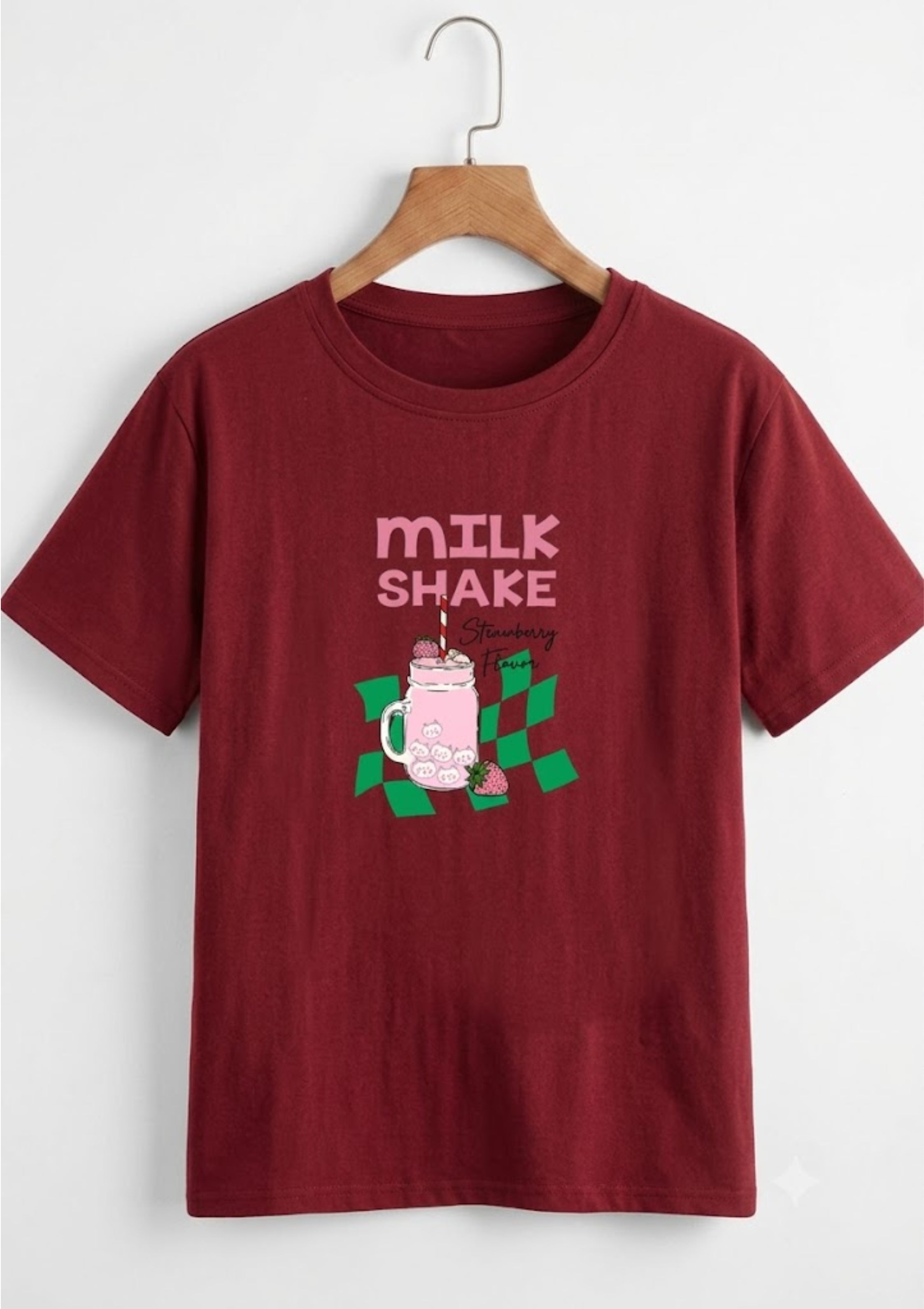 Milk Shake Graphic Printed T-Shirt for Women | 100% Cotton | Casual Everyday Wear