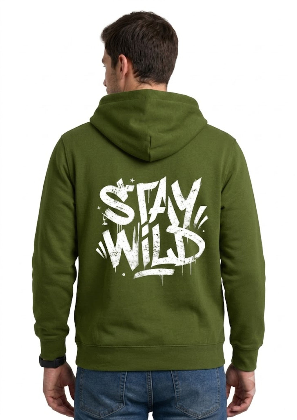 Stay Wild Typography Printed Hoodie for Men | 350 GSM | Premium Comfort | Casual Streetwear