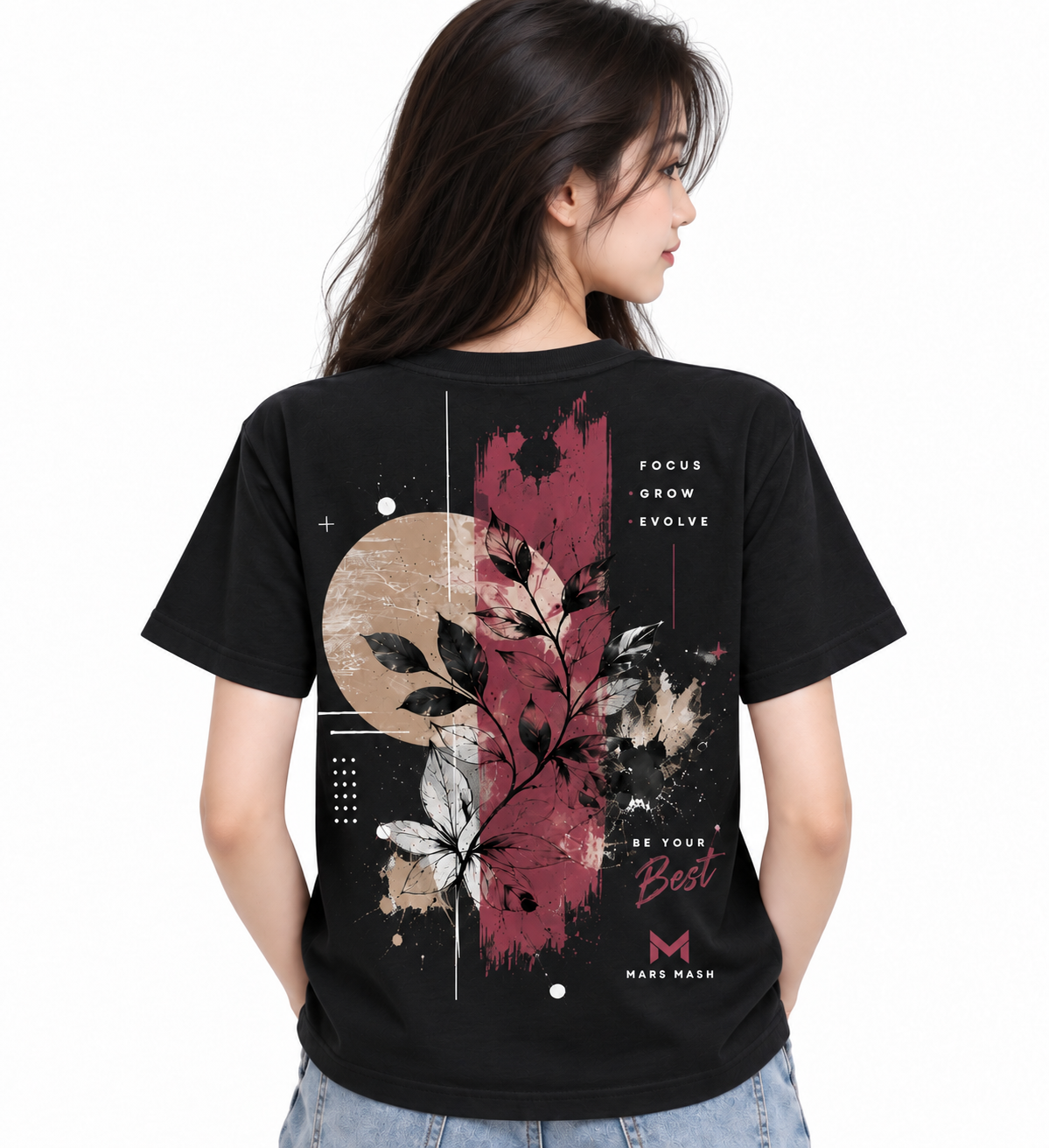Be Your Best Floral T-Shirt | Focus Grow Evolve | MARS MASH