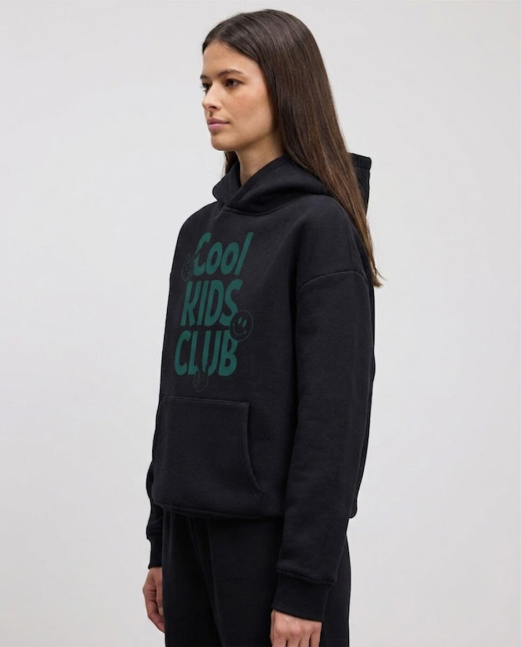 Cool Kids Club Typography Printed Hoodie for Women | 350 GSM | Premium Comfort | Casual Streetwear