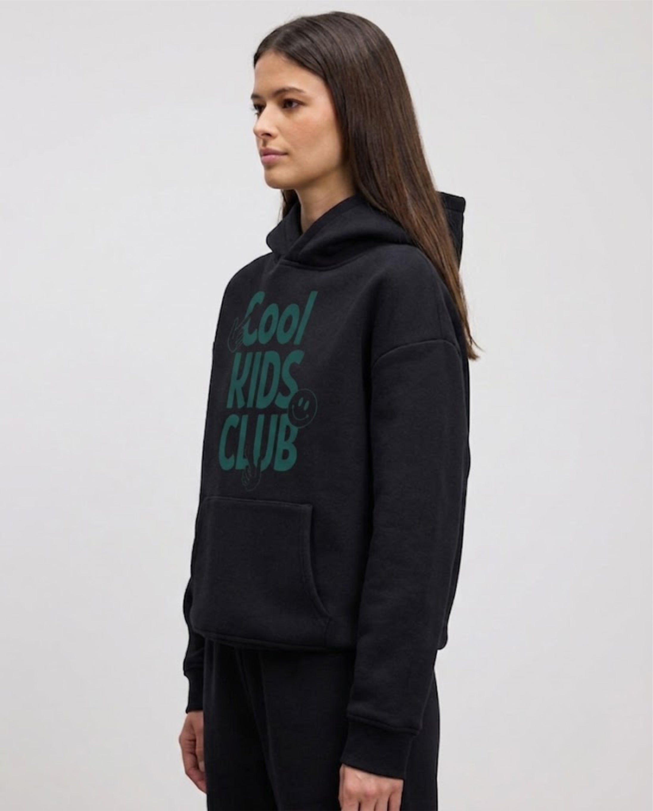Cool Kids Club Typography Printed Hoodie for Women | 350 GSM | Premium Comfort | Casual Streetwear