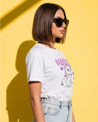 Marie Cat Graphic Printed T-Shirt for Women | 100% Cotton | Casual Everyday Wear