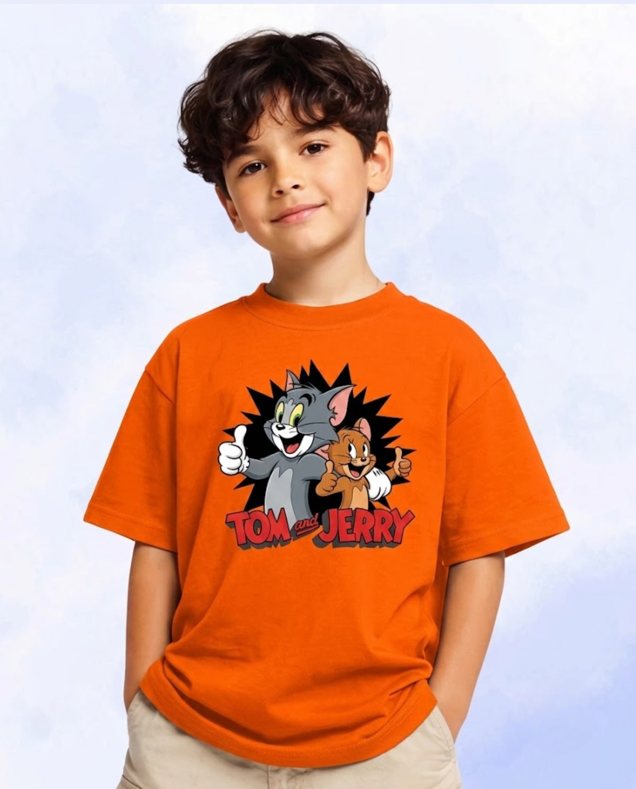 Tom & Jerry Cartoon Graphic T-Shirt for Kids | 100% Cotton | Premium Comfort