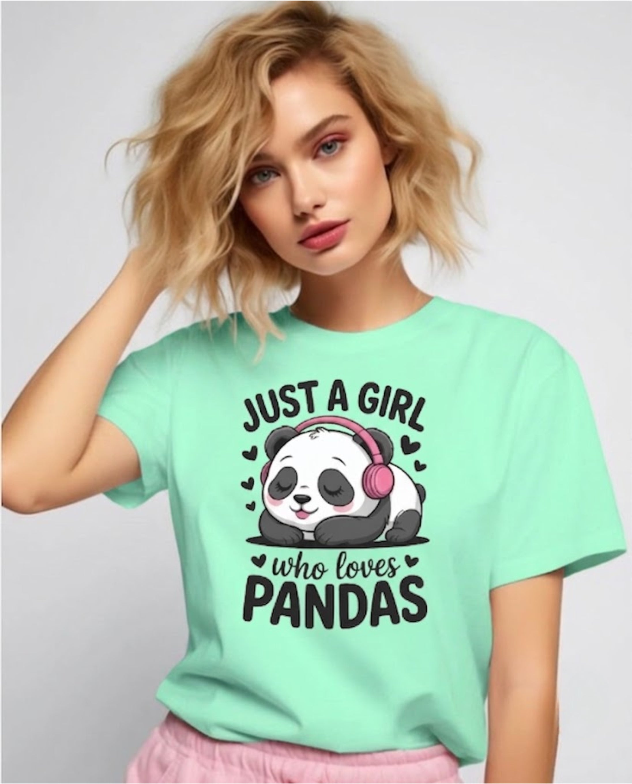 Cute Panda Graphic Printed T-Shirt for Women | 100% Cotton | Casual Everyday Wear