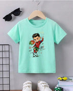 Football Star CR7 Cartoon Graphic T-Shirt for Kids | 100% Cotton | Premium Comfort