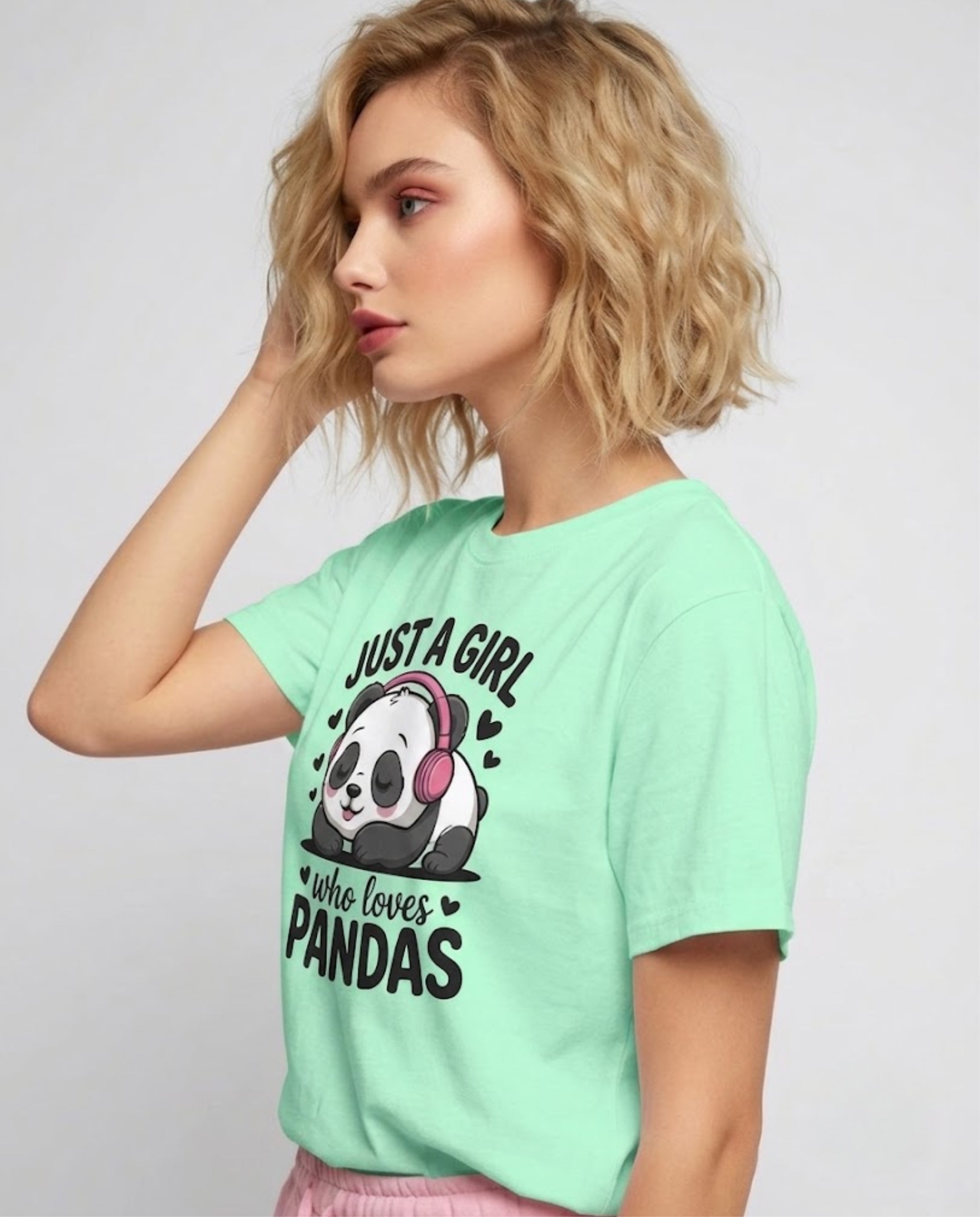 Cute Panda Graphic Printed T-Shirt for Women | 100% Cotton | Casual Everyday Wear