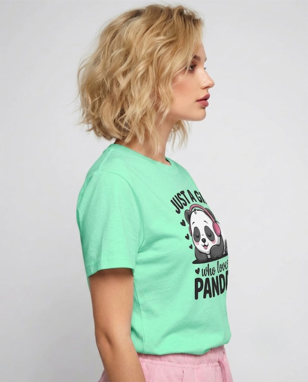 Cute Panda Graphic Printed T-Shirt for Women | 100% Cotton | Casual Everyday Wear
