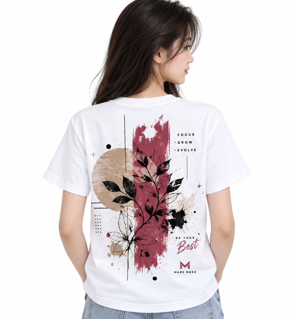 Be Your Best Floral T-Shirt | Focus Grow Evolve | MARS MASH